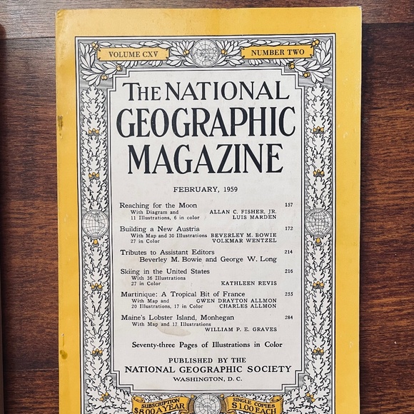 Vintage 1959 Antique National Geographics Magazine Print Art Ads February - Picture 1 of 1